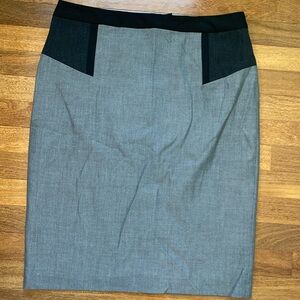 Donna Ricco, Pencil Skirt Gray and Black Back Zip Lined